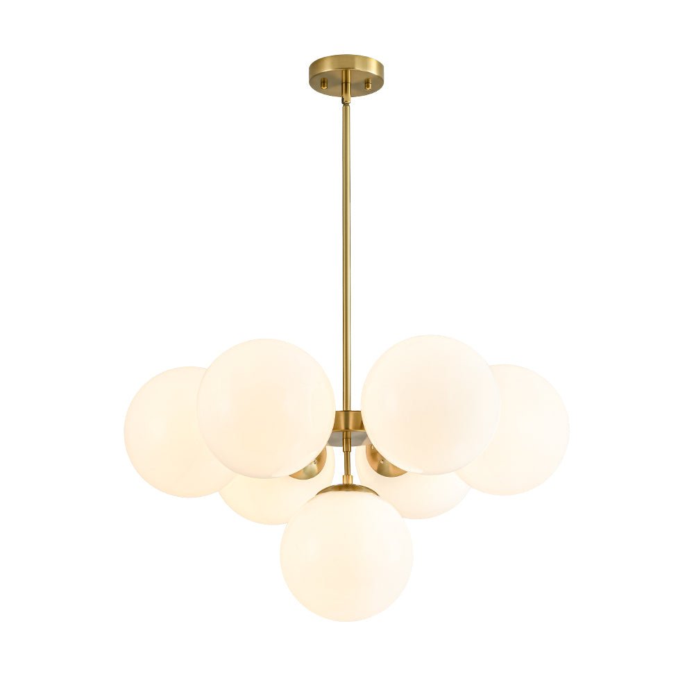 Silfur Modern Sputnik Opal Glass Chandelier