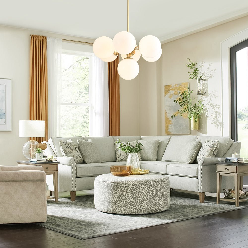 Silfur Modern Sputnik Opal Glass Chandelier