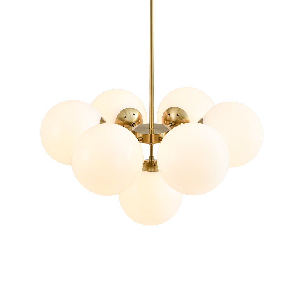Silfur Modern Sputnik Opal Glass Chandelier