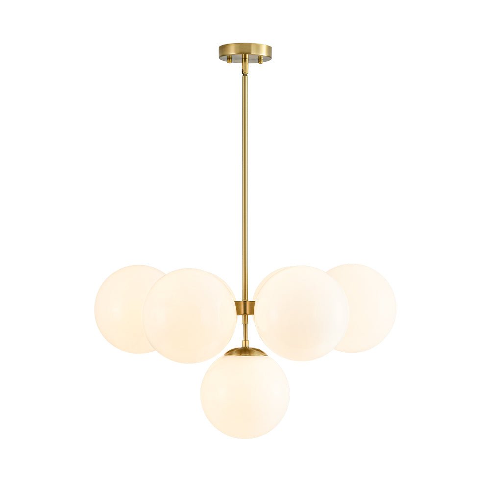 Silfur Modern Sputnik Opal Glass Chandelier