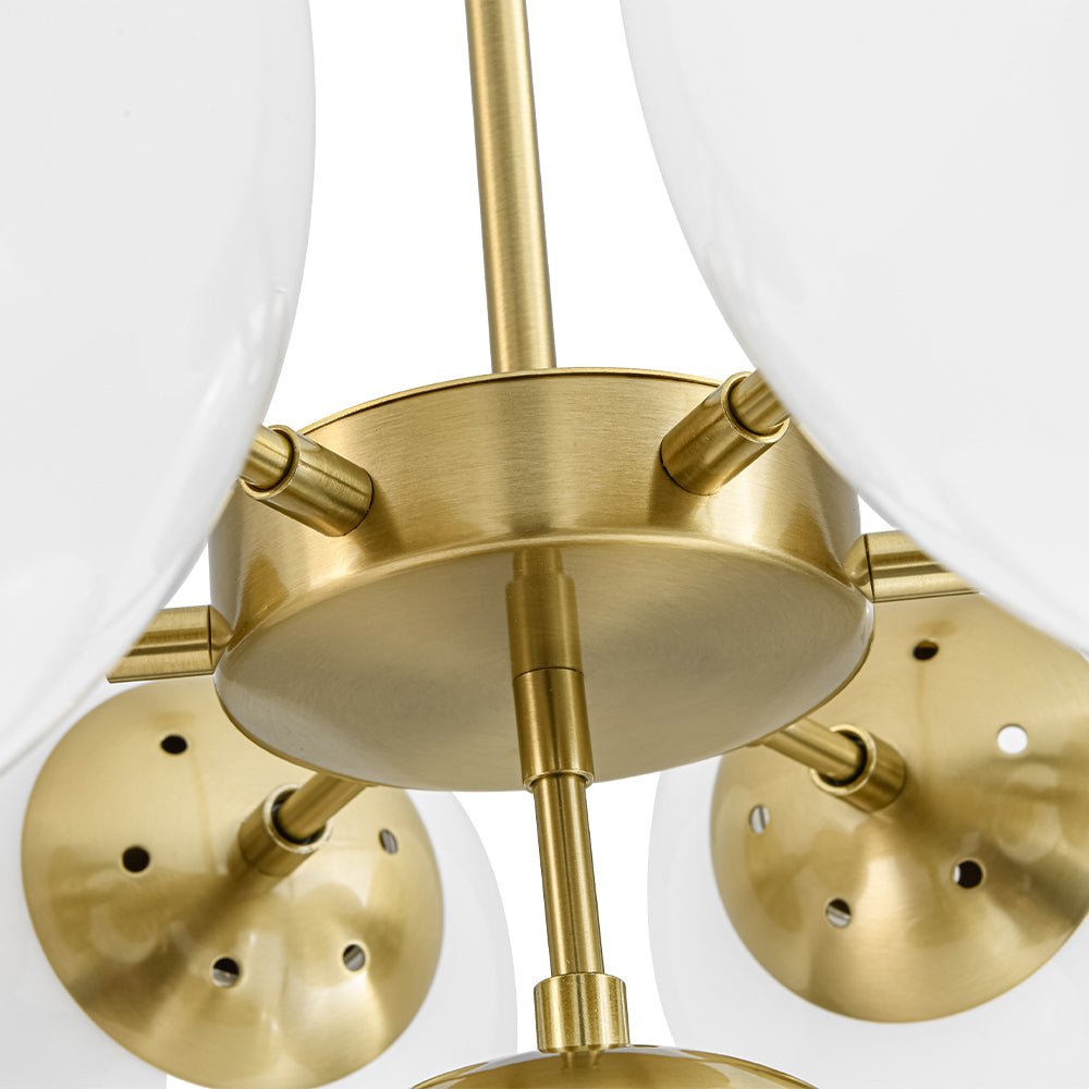 Silfur Modern Sputnik Opal Glass Chandelier