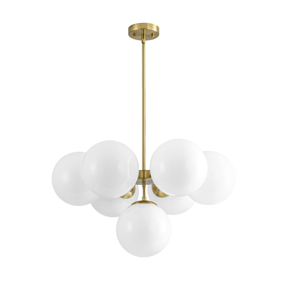 Silfur Modern Sputnik Opal Glass Chandelier