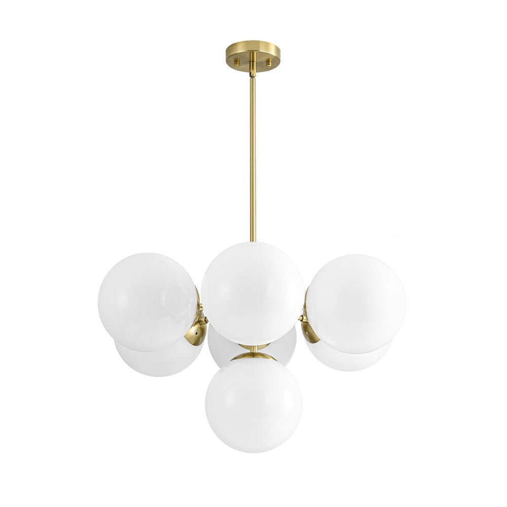 Silfur Modern Sputnik Opal Glass Chandelier