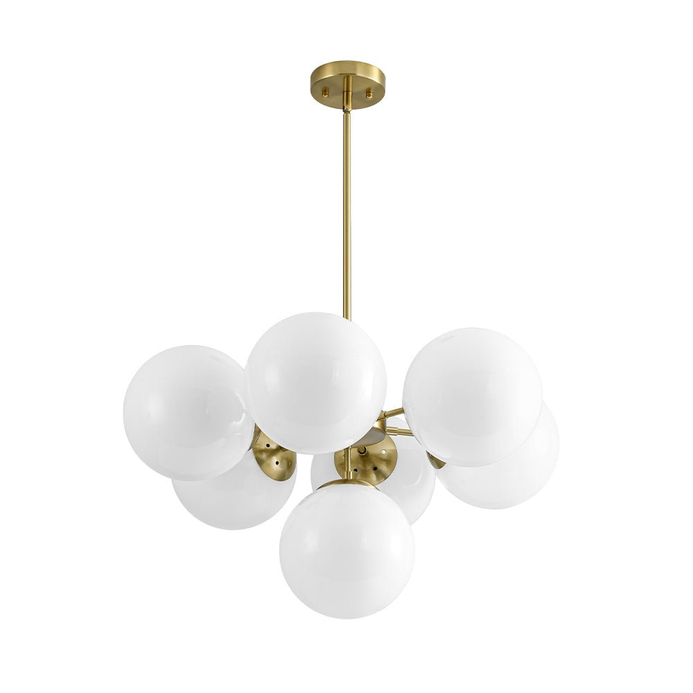 Silfur Modern Sputnik Opal Glass Chandelier