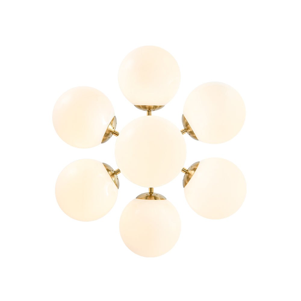 Silfur Modern Sputnik Opal Glass Chandelier