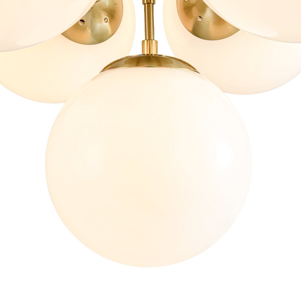 Silfur Modern Sputnik Opal Glass Chandelier