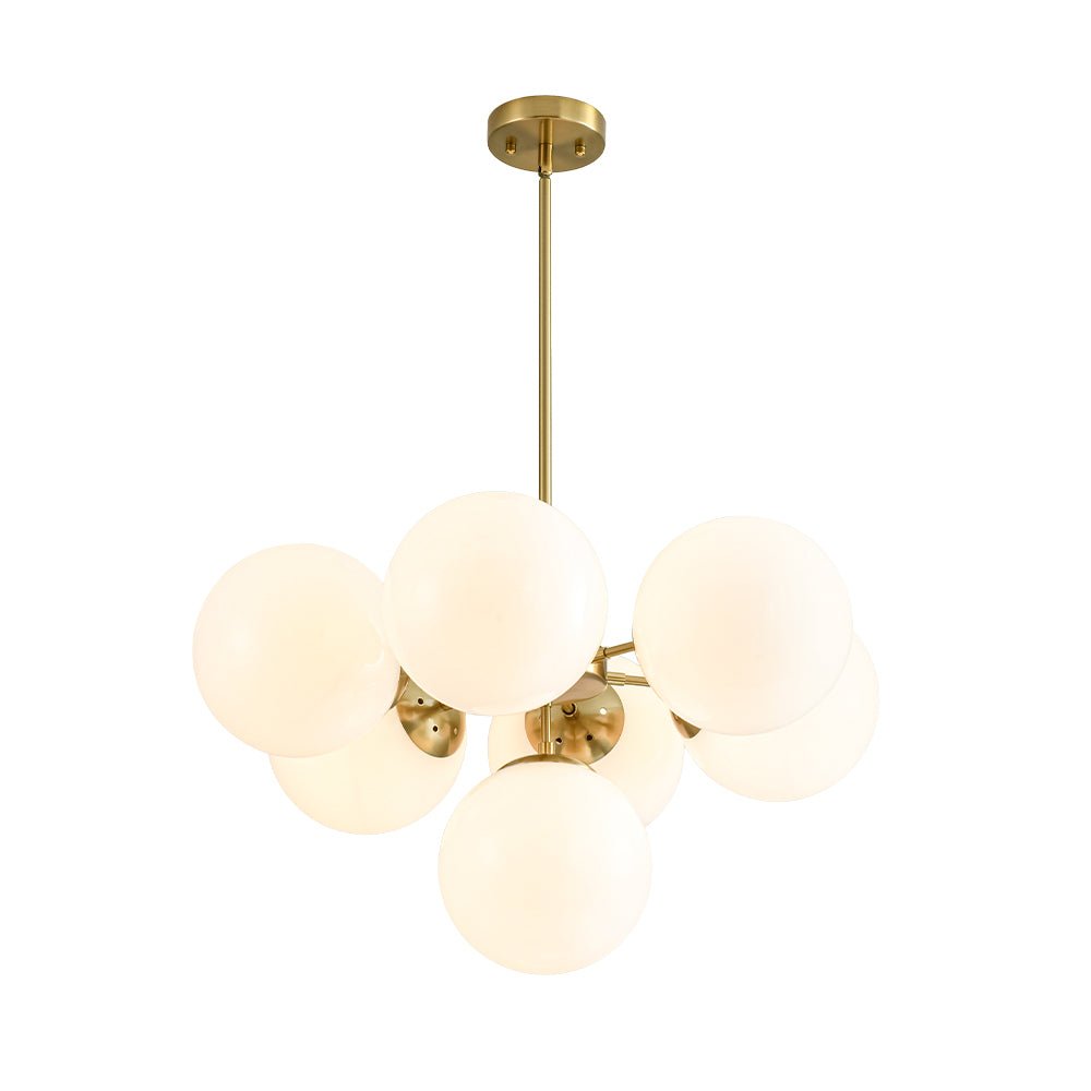 Silfur Modern Sputnik Opal Glass Chandelier