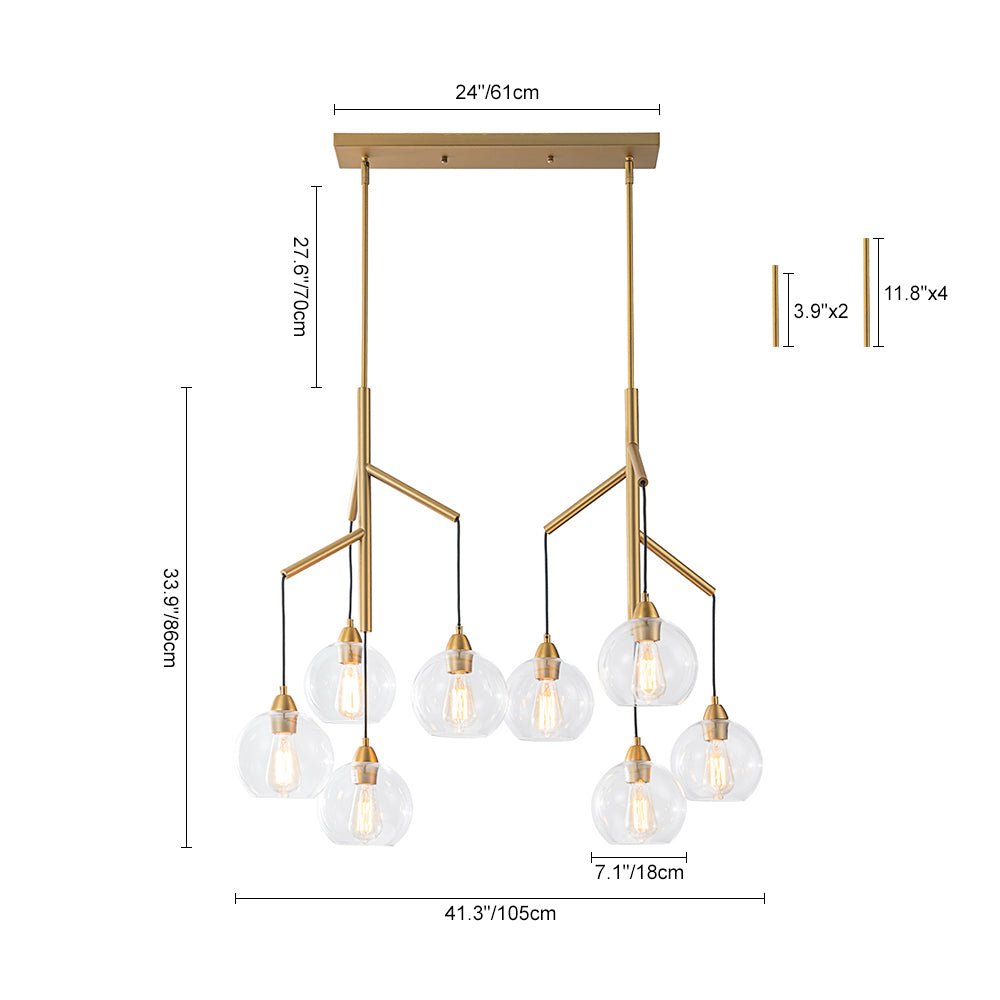 Himinuvum Branch Draped Bubble Glass Chandelier
