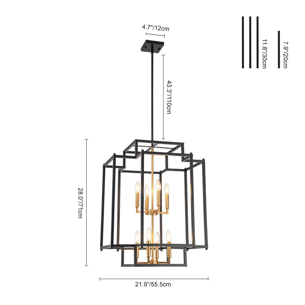Blikur Candle Style Tiered Metal Lantern Chandelier