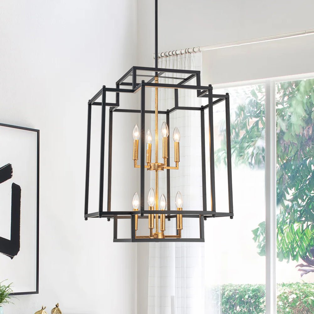 Blikur Candle Style Tiered Metal Lantern Chandelier