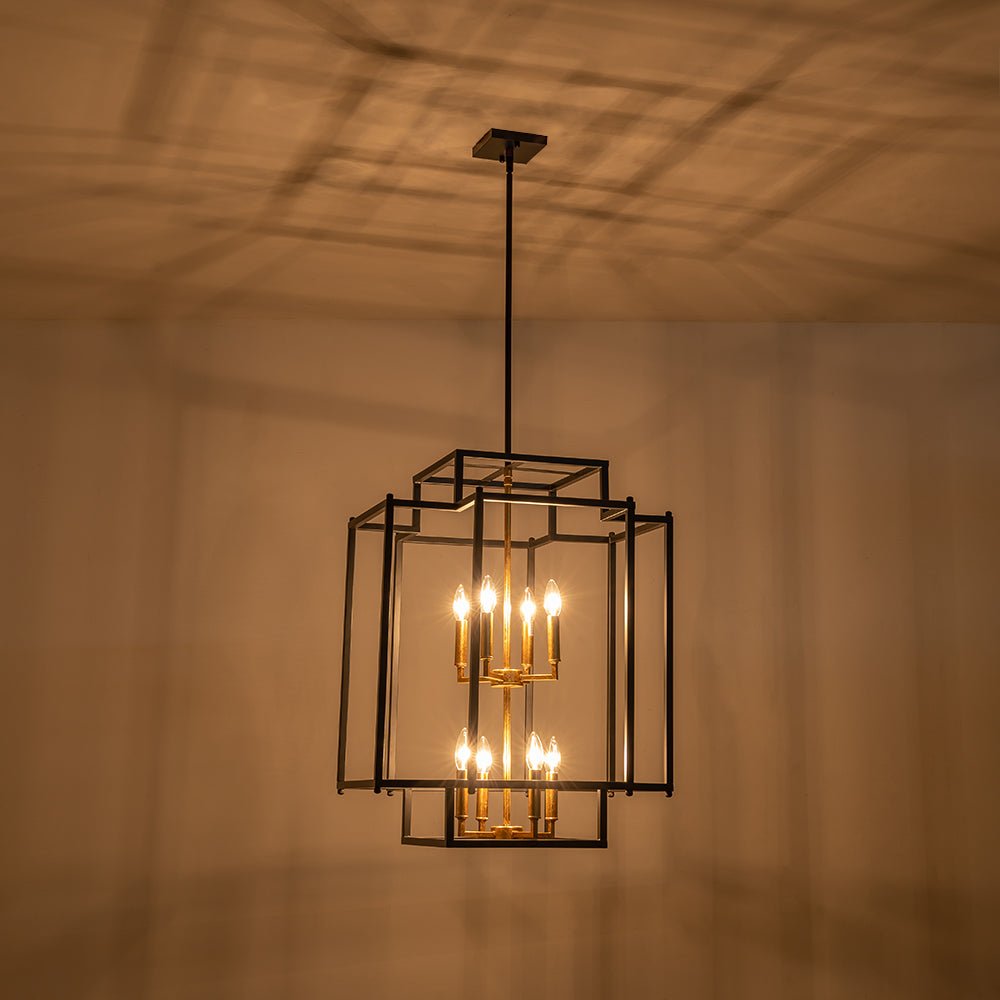 Blikur Candle Style Tiered Metal Lantern Chandelier