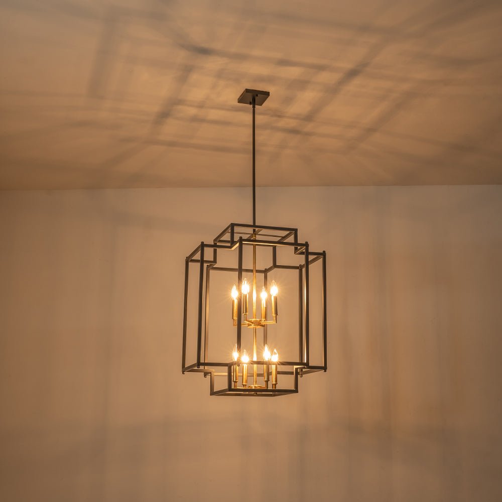 Blikur Candle Style Tiered Metal Lantern Chandelier