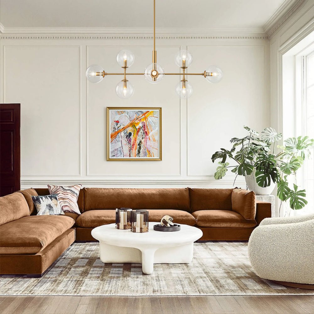 Parla Linear Sputnik Glass Chandelier - Lamp Copper