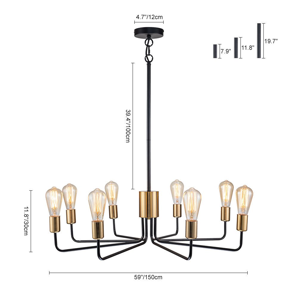 Mjolni Mid Century Brass Sputnik Metal Chandelier