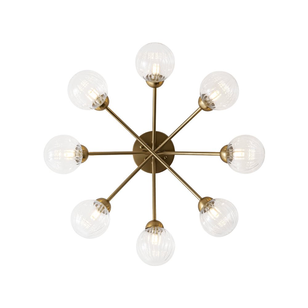 Yrvuvyx Ribbed Bubble Sputnik Glass Semi Flush Mount Ceiling Light