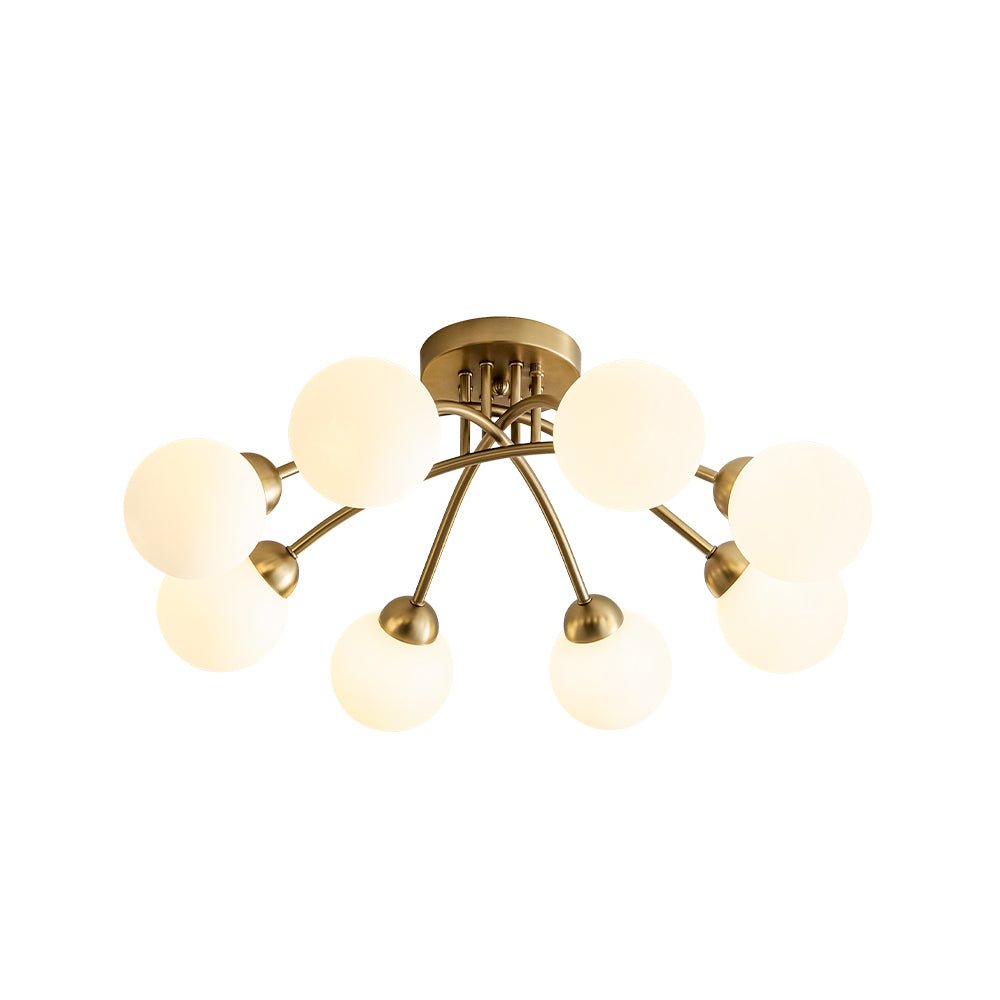 Eirikuli Sputnik Milky Glass Semi Flush Mount Ceiling Light