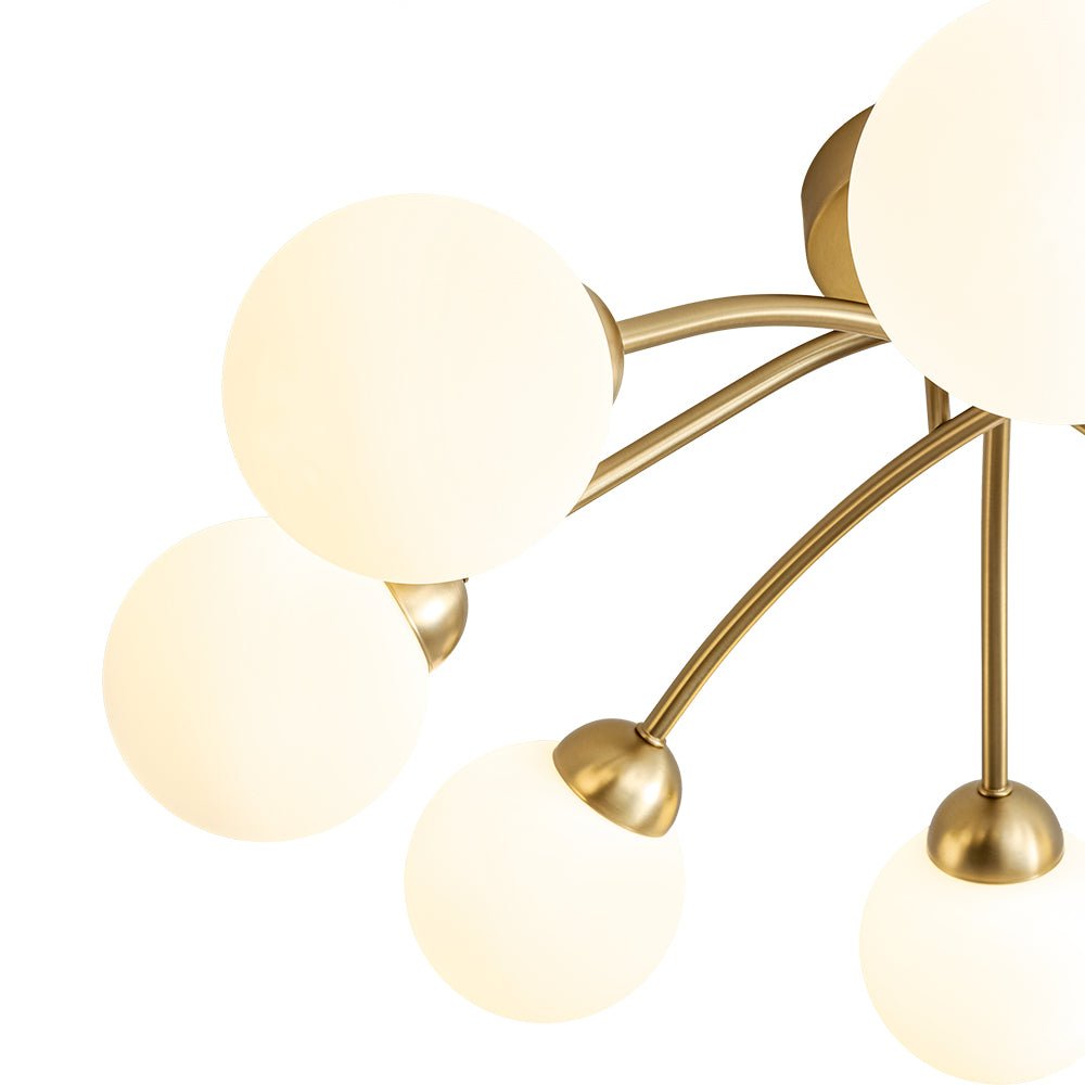 Eirikuli Sputnik Milky Glass Semi Flush Mount Ceiling Light