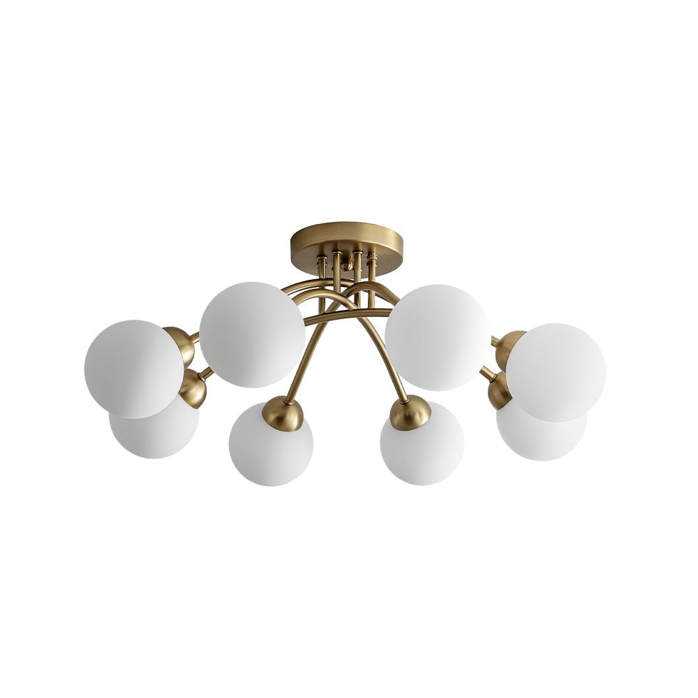 Eirikuli Sputnik Milky Glass Semi Flush Mount Ceiling Light