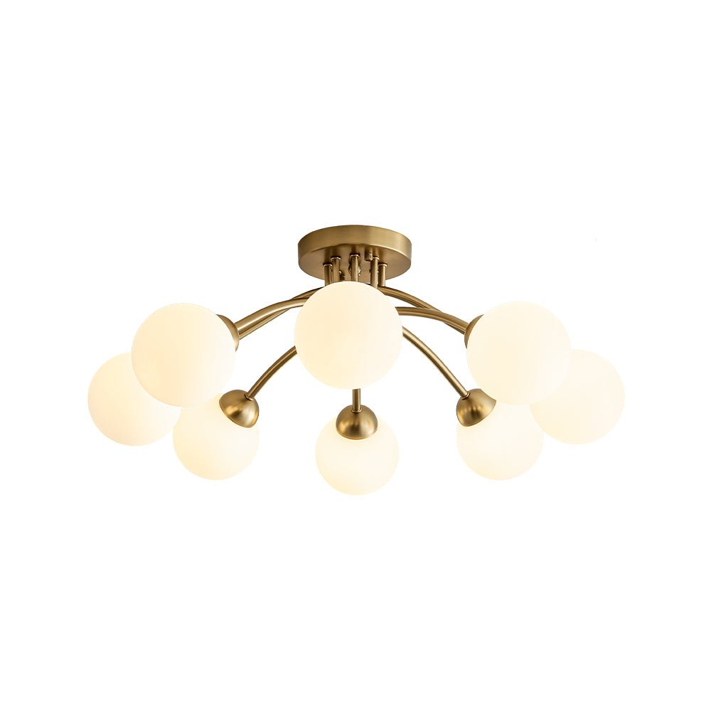 Eirikuli Sputnik Milky Glass Semi Flush Mount Ceiling Light