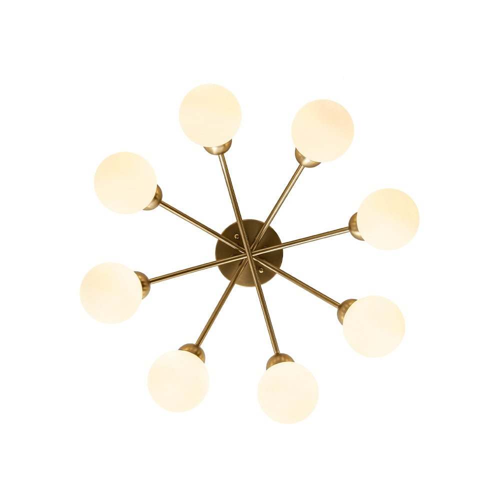 Eirikuli Sputnik Milky Glass Semi Flush Mount Ceiling Light