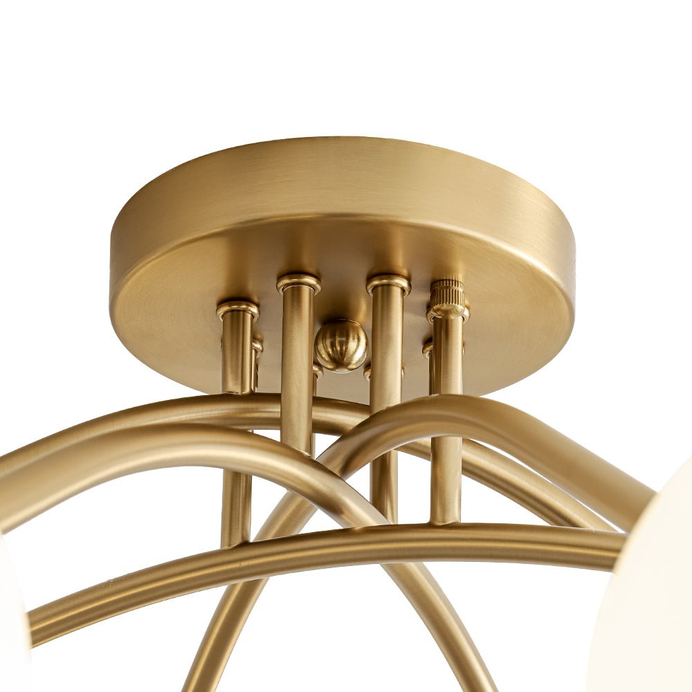 Eirikuli Sputnik Milky Glass Semi Flush Mount Ceiling Light