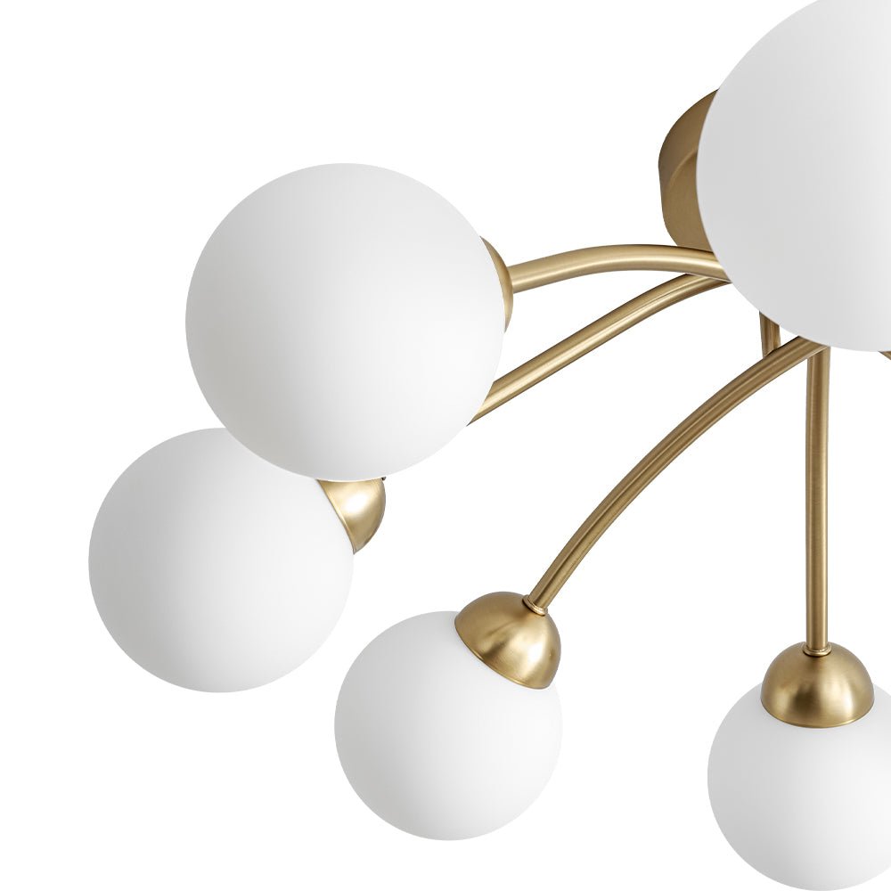 Eirikuli Sputnik Milky Glass Semi Flush Mount Ceiling Light