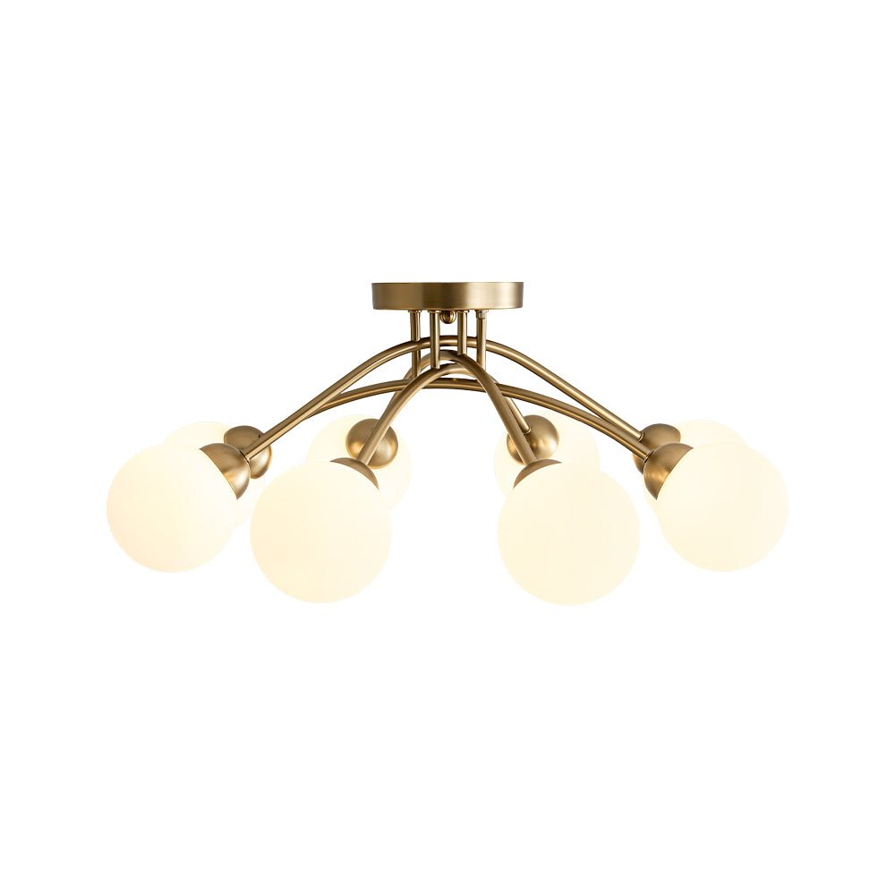 Eirikuli Sputnik Milky Glass Semi Flush Mount Ceiling Light