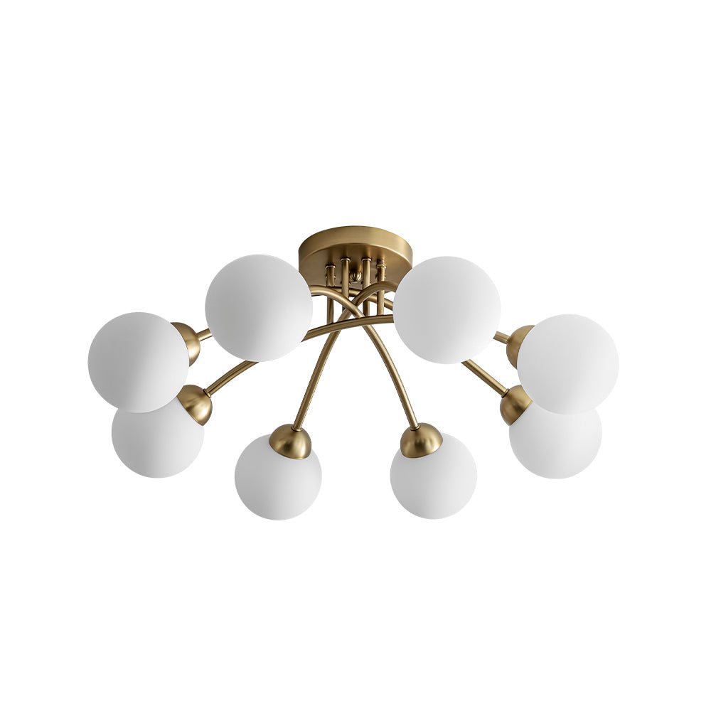 Eirikuli Sputnik Milky Glass Semi Flush Mount Ceiling Light