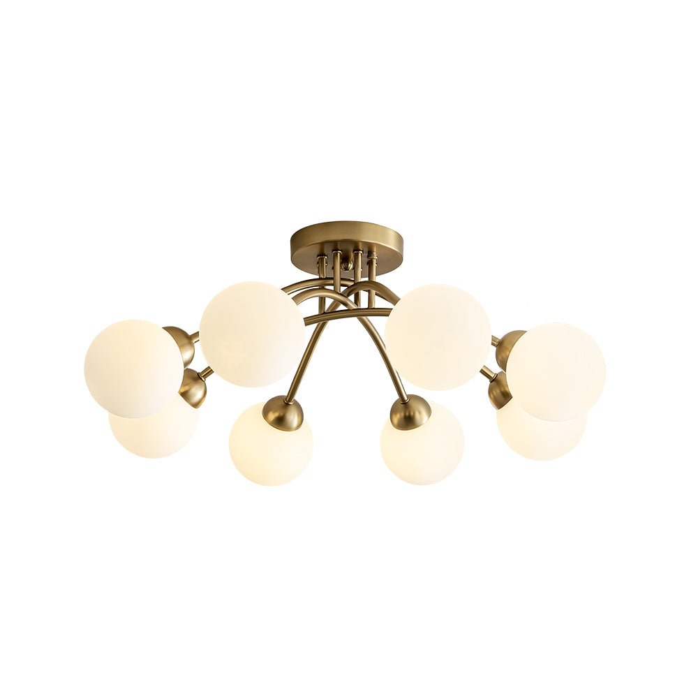 Eirikuli Sputnik Milky Glass Semi Flush Mount Ceiling Light