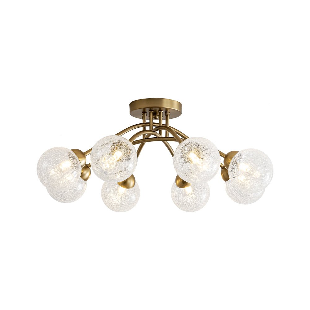 Qvistin Crackle Modern Glass Semi Flush Mount Chandelier