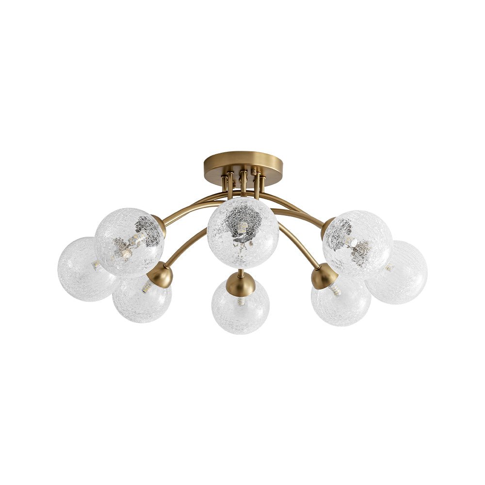 Qvistin Crackle Modern Glass Semi Flush Mount Chandelier