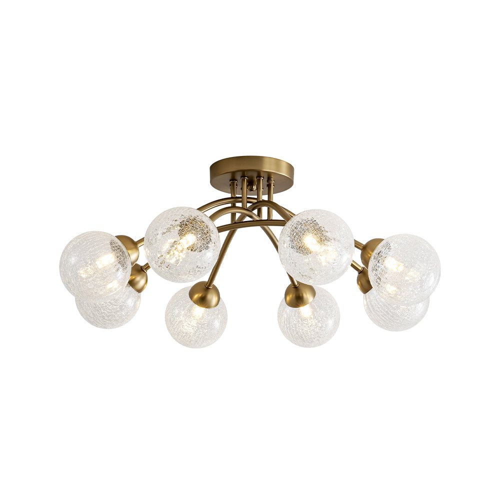 Qvistin Crackle Modern Glass Semi Flush Mount Chandelier