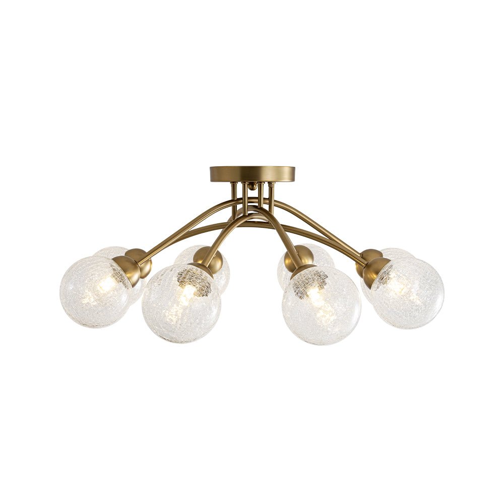 Qvistin Crackle Modern Glass Semi Flush Mount Chandelier
