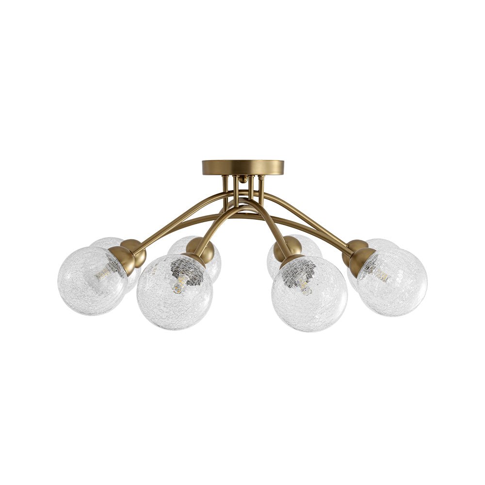 Qvistin Crackle Modern Glass Semi Flush Mount Chandelier