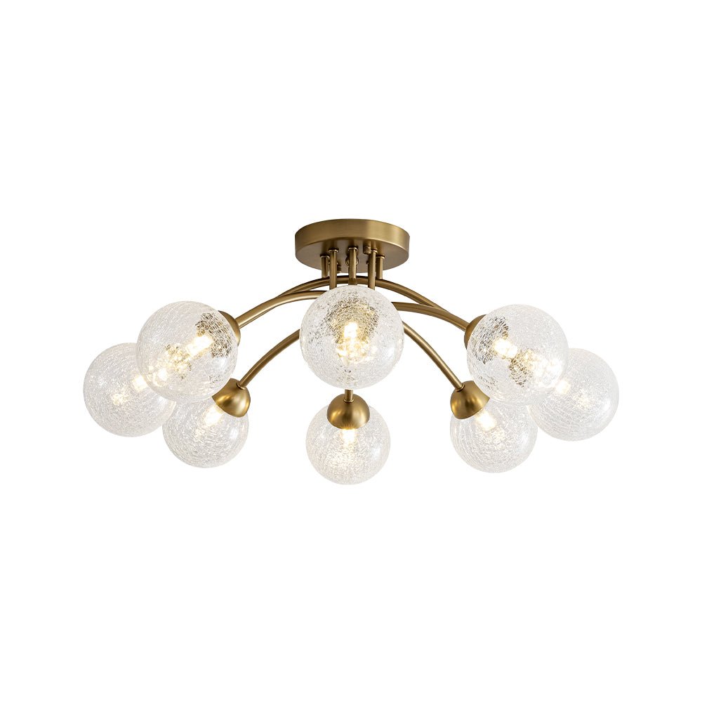 Qvistin Crackle Modern Glass Semi Flush Mount Chandelier