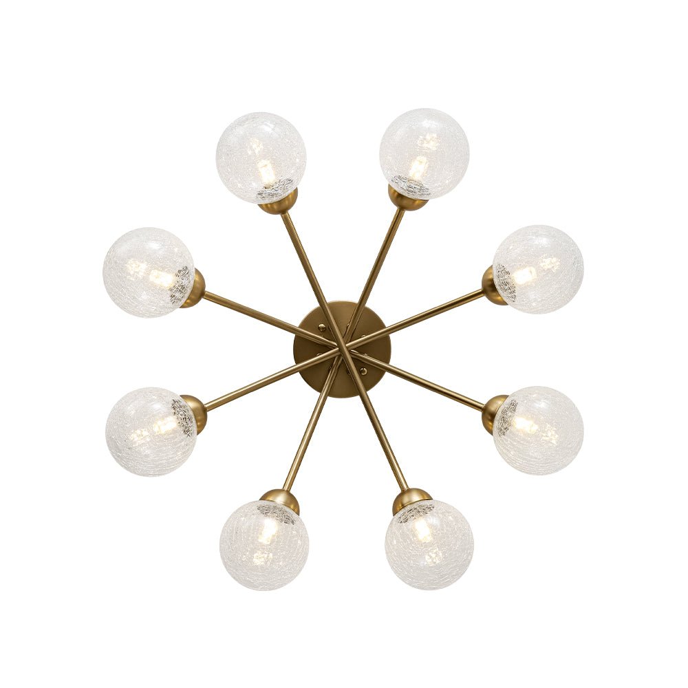 Qvistin Crackle Modern Glass Semi Flush Mount Chandelier