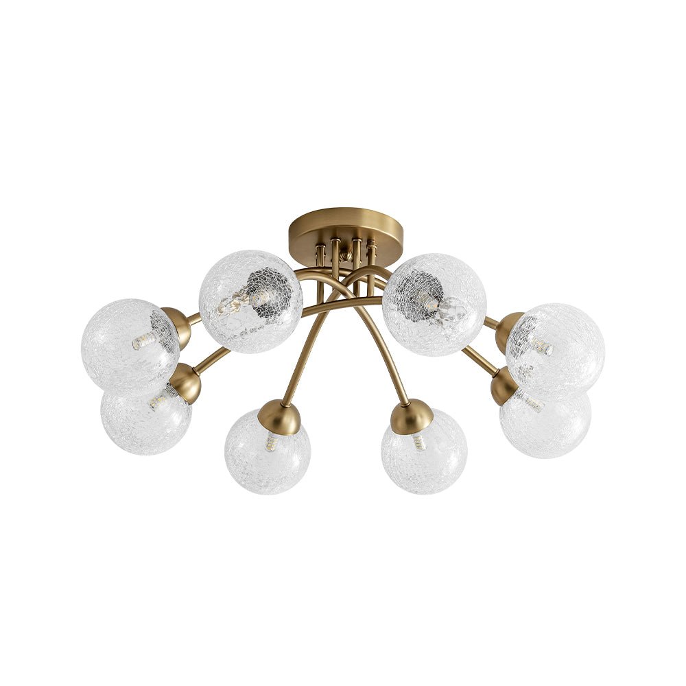 Qvistin Crackle Modern Glass Semi Flush Mount Chandelier