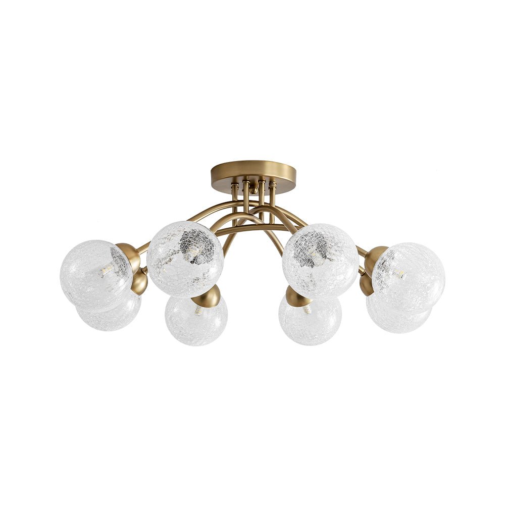 Qvistin Crackle Modern Glass Semi Flush Mount Chandelier