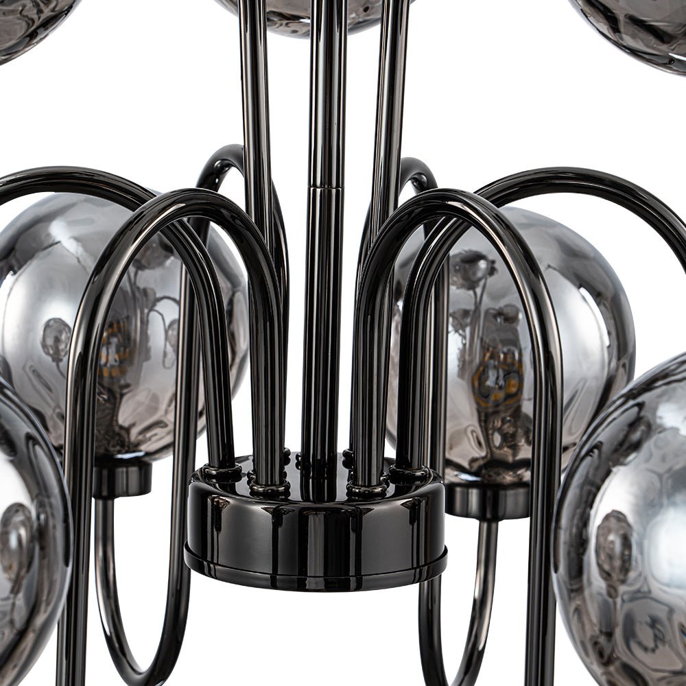 Vatnuvyr Hammered Smoked Bubble Sputnik Glass Chandelier