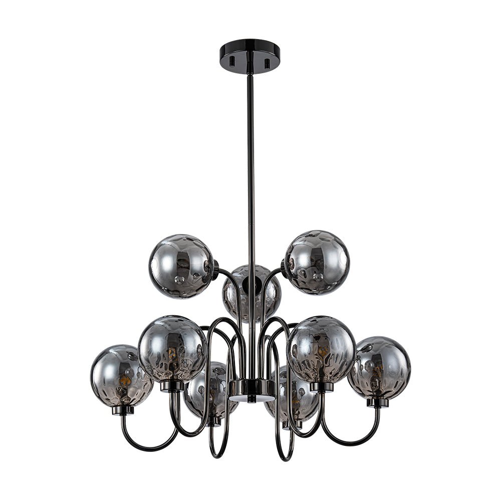 Vatnuvyr Hammered Smoked Bubble Sputnik Glass Chandelier