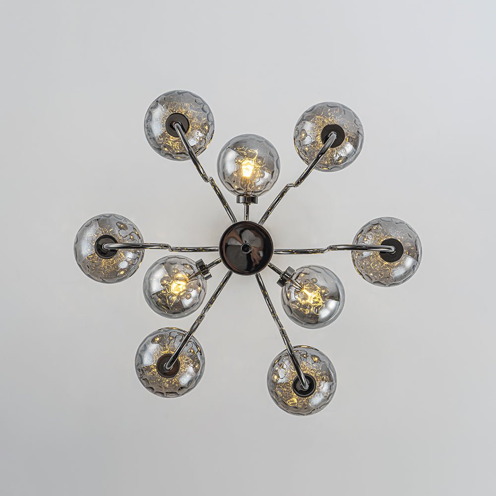Vatnuvyr Hammered Smoked Bubble Sputnik Glass Chandelier