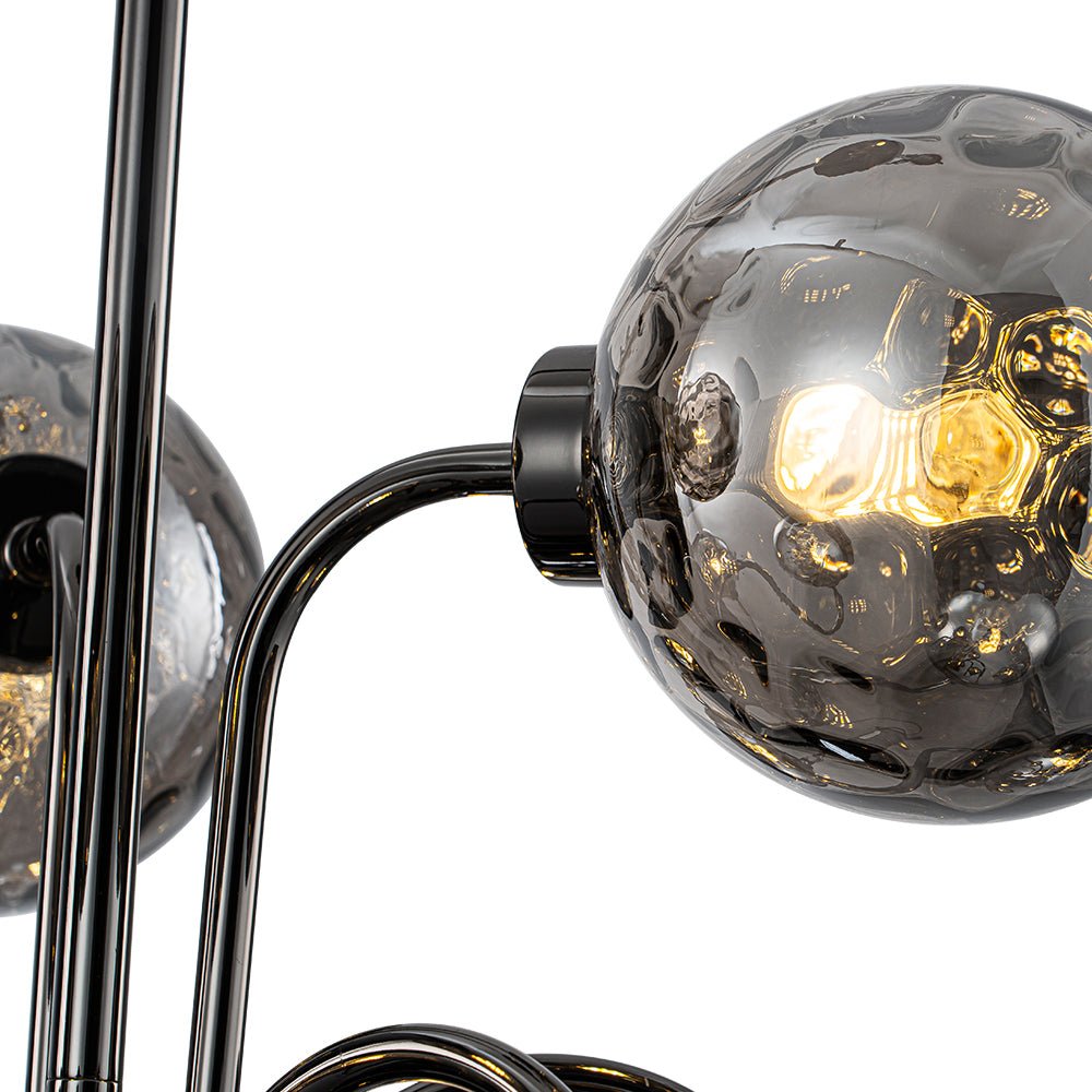Vatnuvyr Hammered Smoked Bubble Sputnik Glass Chandelier