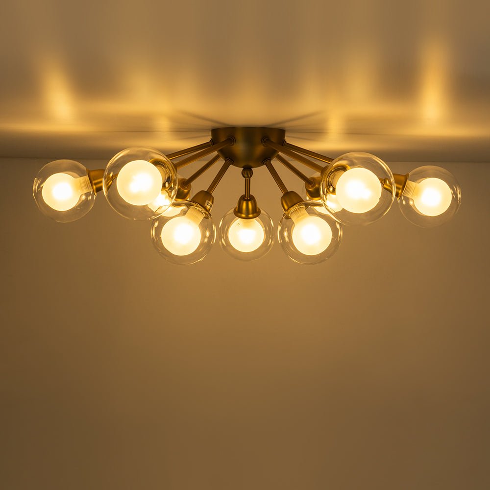 Xenunix Layered Sputnik Glass Semi Flush Chandelier