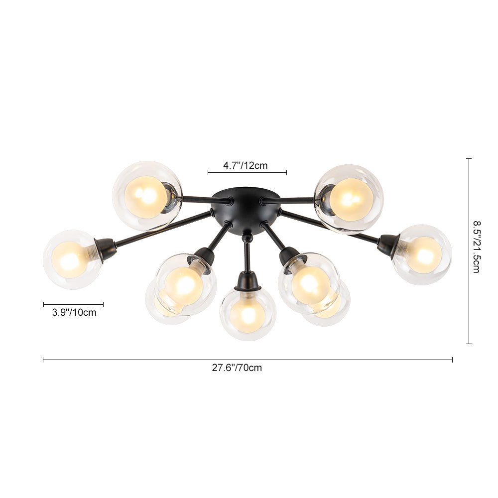 Xenunix Layered Sputnik Glass Semi Flush Chandelier