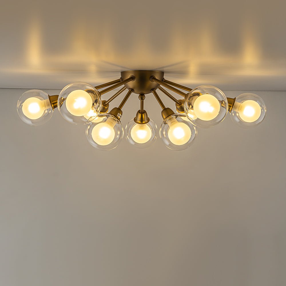 Xenunix Layered Sputnik Glass Semi Flush Chandelier
