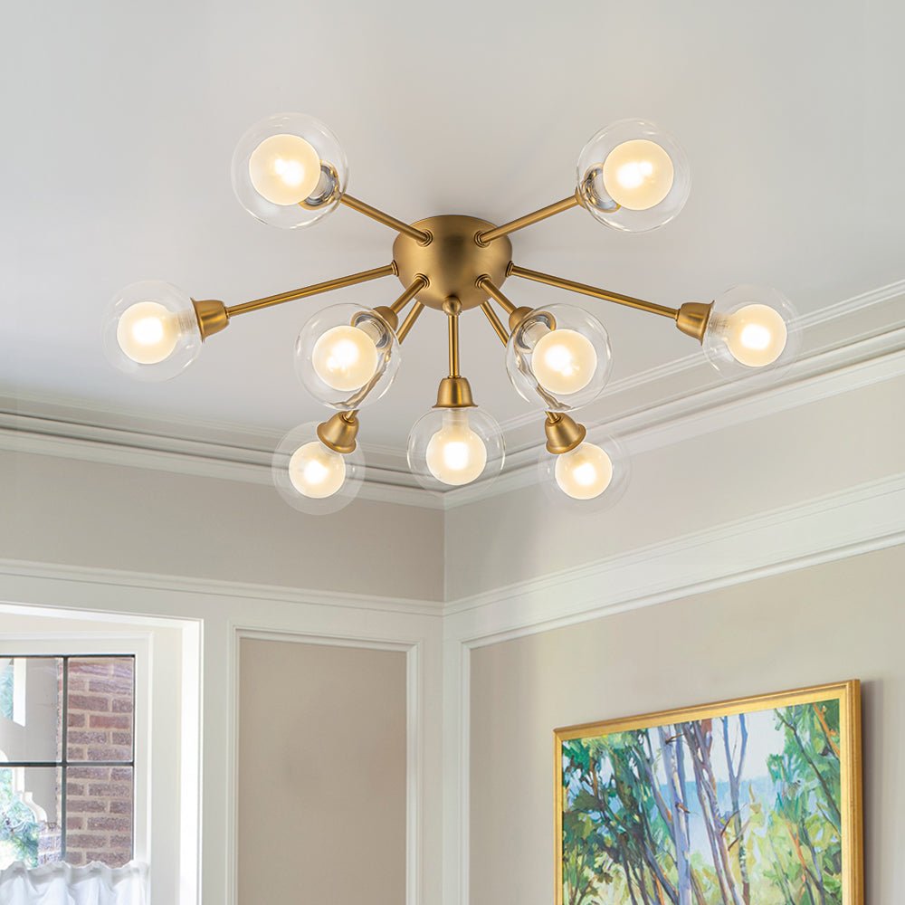 Xenunix Layered Sputnik Glass Semi Flush Chandelier