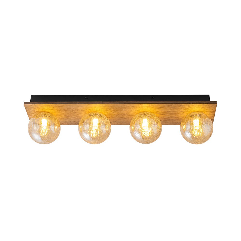 Fljotuvum Textured Linear Amber Glass Semi Flush Mount / Wall Light