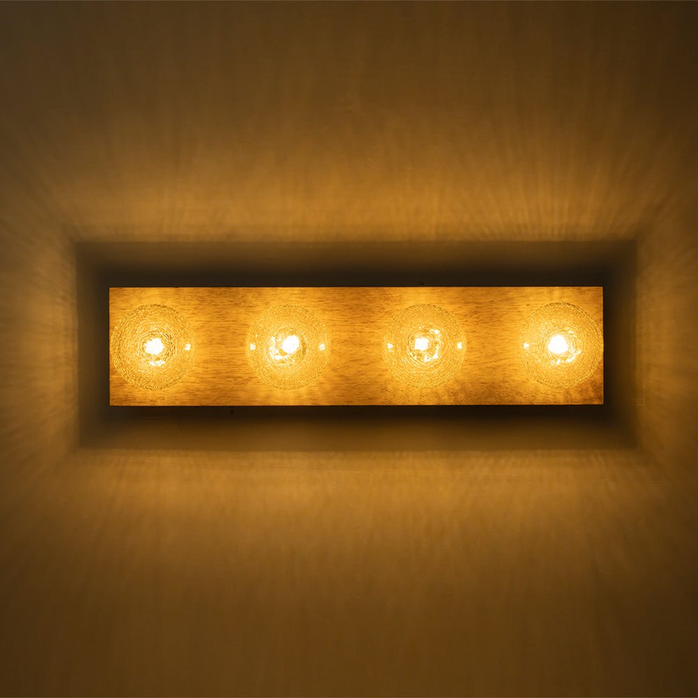 Fljotuvum Textured Linear Amber Glass Semi Flush Mount / Wall Light