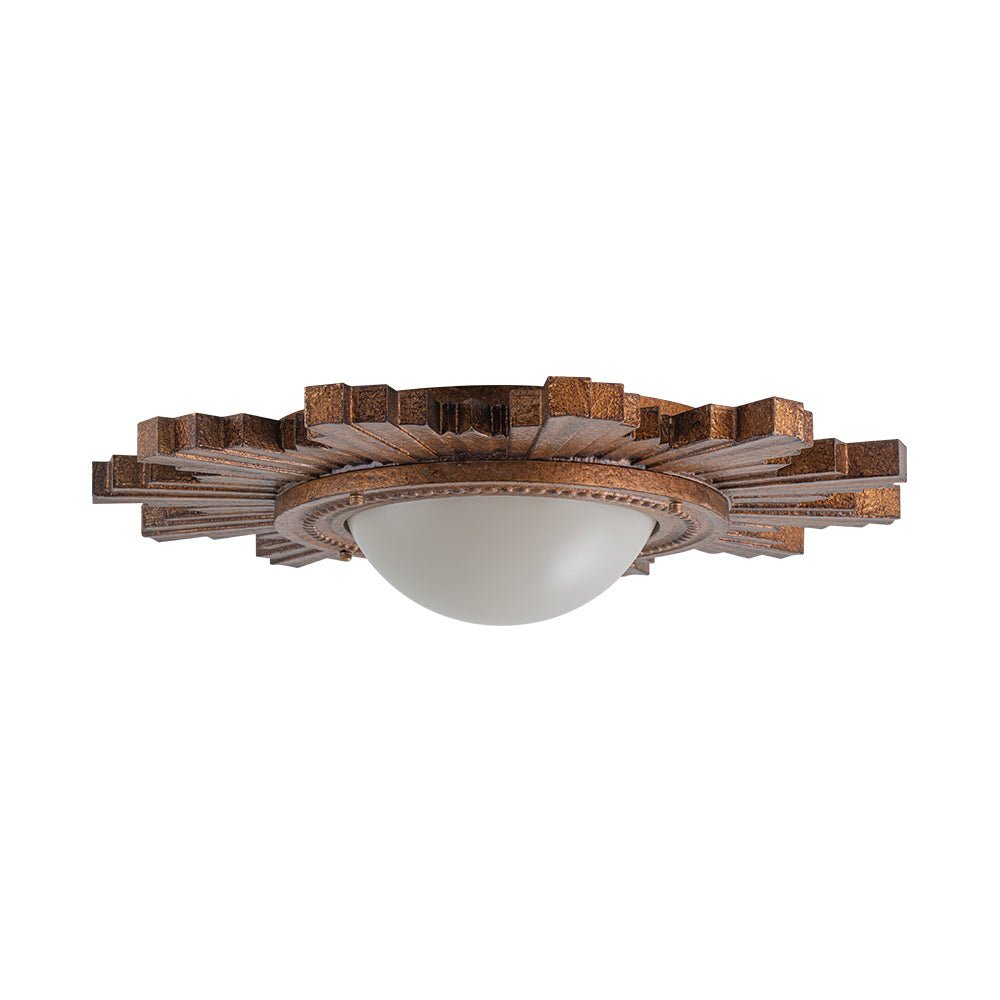 Gloruvo Antique Apollo Sunburst Sculpture Resin Flush Mount / Wall Light