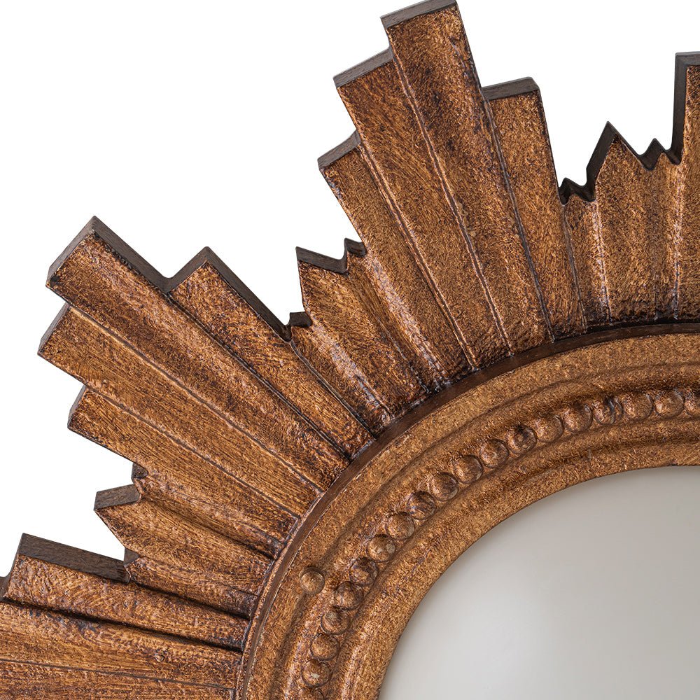 Gloruvo Antique Apollo Sunburst Sculpture Resin Flush Mount / Wall Light
